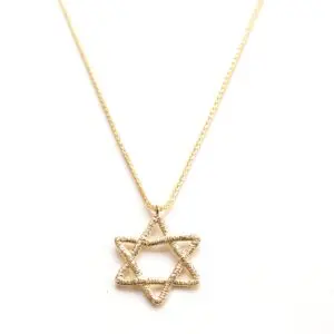 תליון מגן דוד עם שרשרת - זהב
