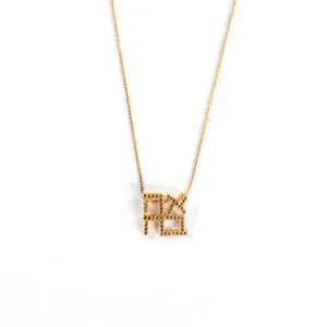 Ahava with Dots Pendant - Gold Plated