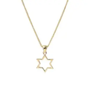 תליון מגן דוד עם שרשרת - זהב