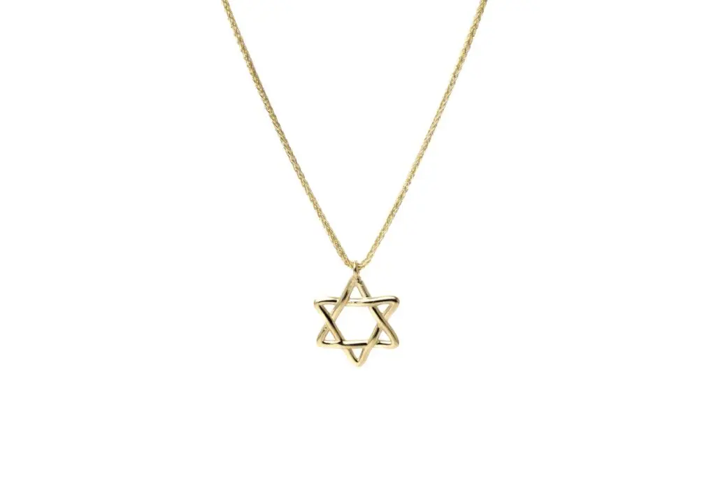 תליון מגן דוד מיוחד עם שרשרת - זהב