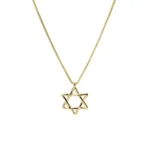 תליון מגן דוד מיוחד עם שרשרת - זהב