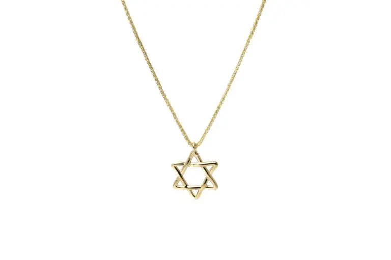 תליון מגן דוד מיוחד עם שרשרת - זהב