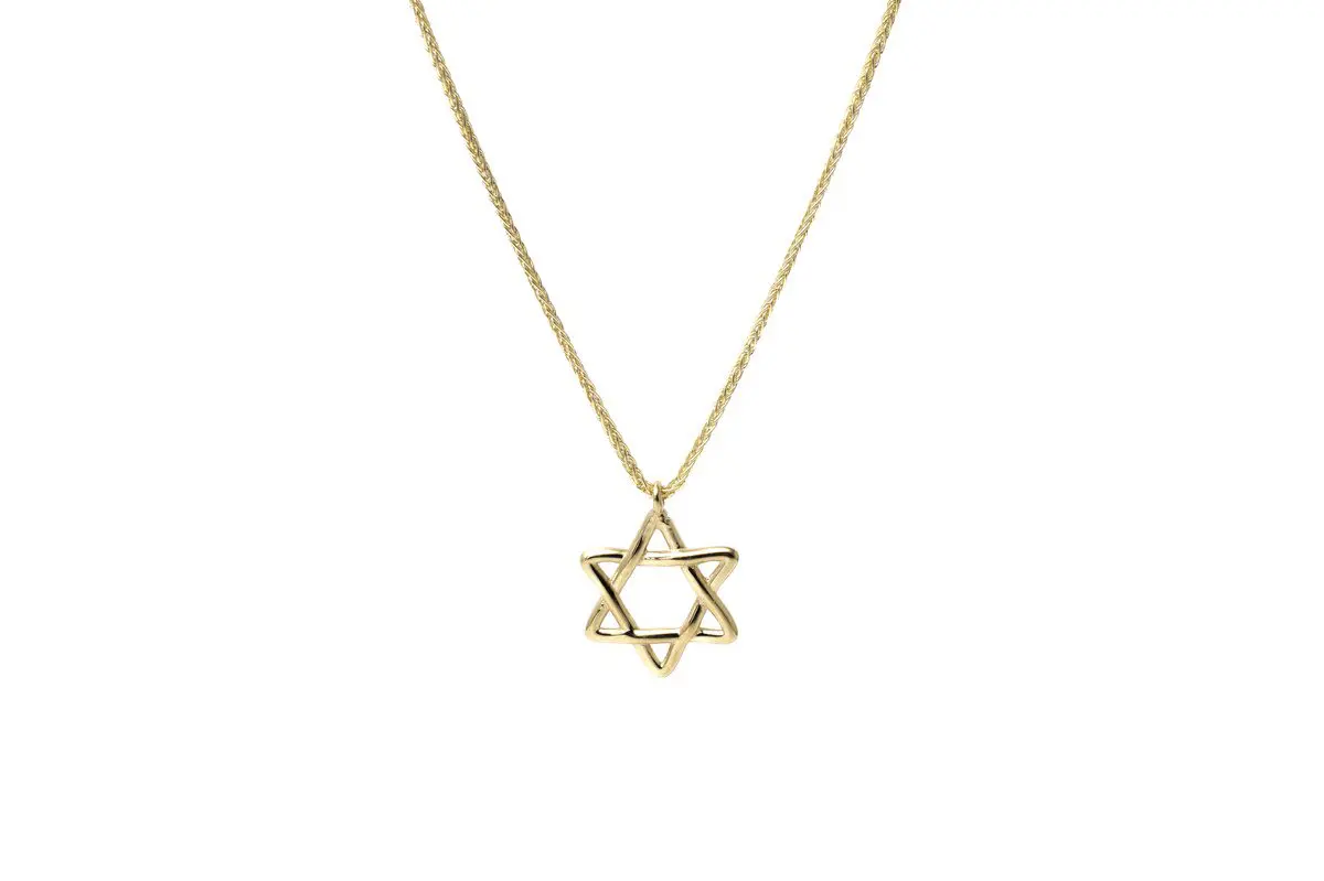תליון מגן דוד מיוחד עם שרשרת - זהב תליון מגן דוד מיוחד עם שרשרת - זהב