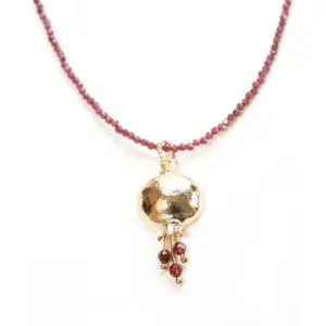Beaded Pomegranate Necklace - Variety of Colors
