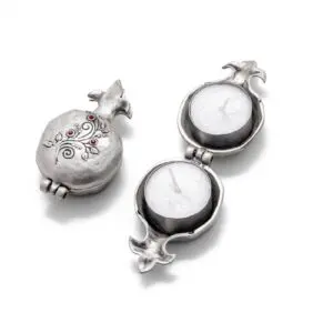 Folding Shabbat Candlesticks - Pomegranates