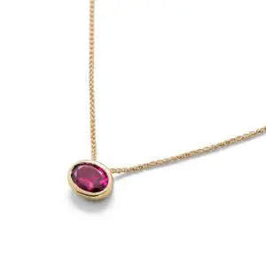 Red Eye Necklace - Rubellite and Gold