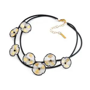 Gold Flower Glass Necklace