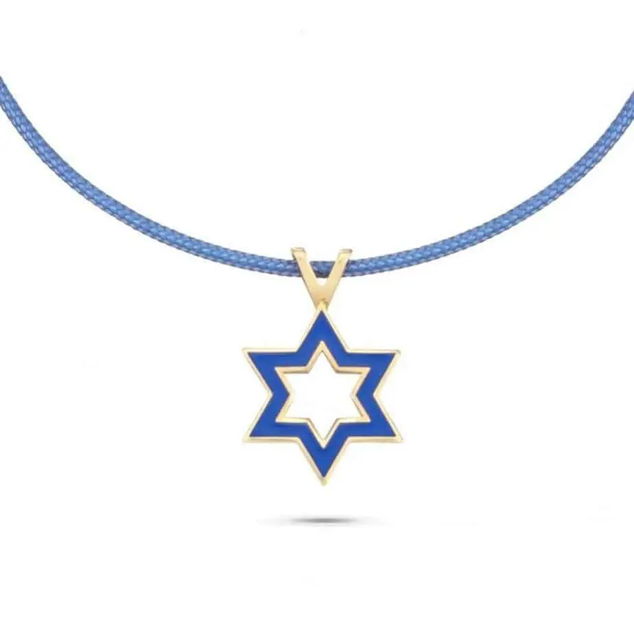 תליון זהב מגן דוד אמאייל תליון זהב מגן דוד אמאייל