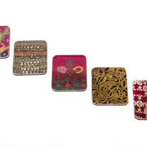 Set of Five Magnets with Fabric Patterns