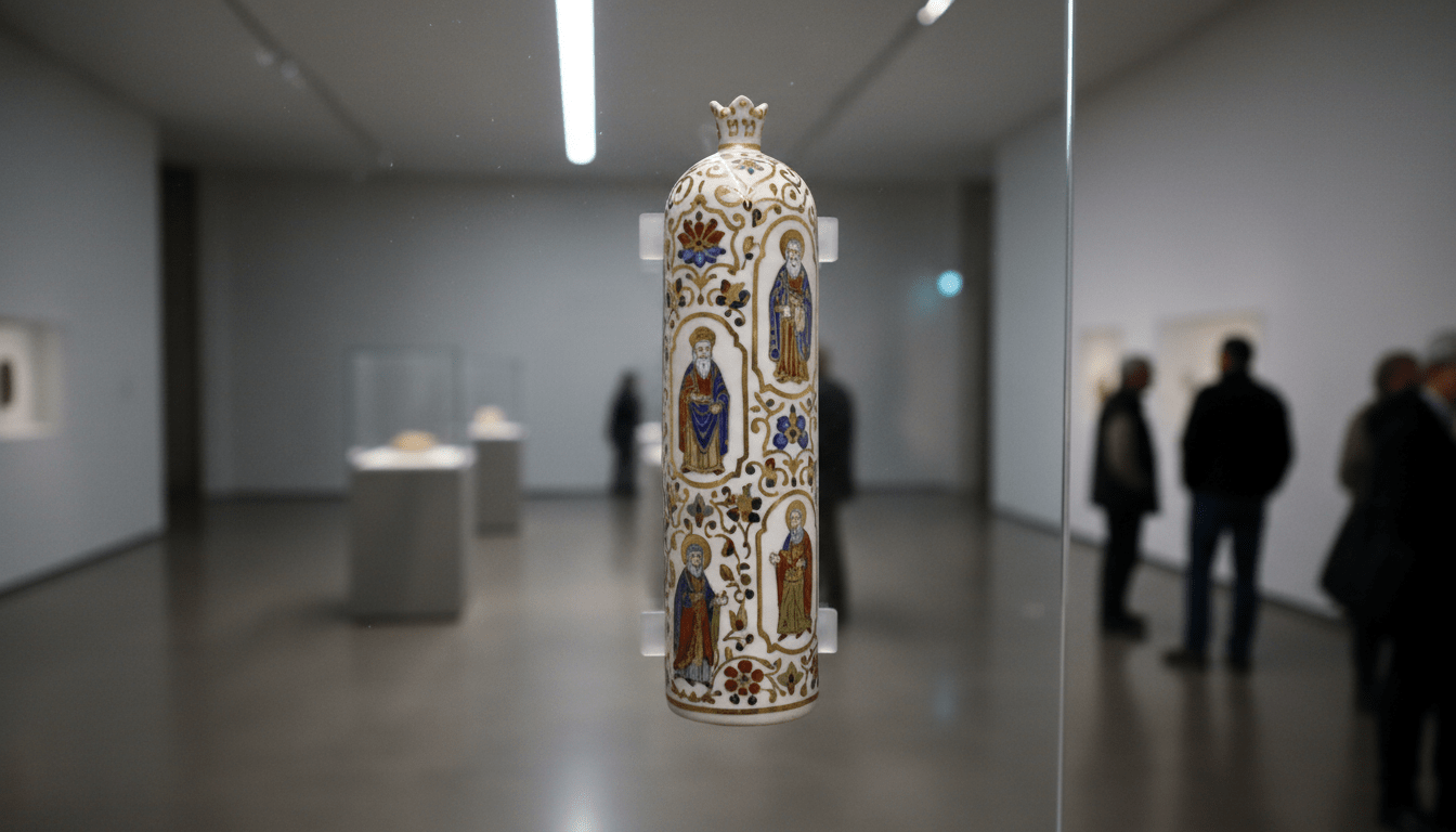 מזוזה שעוצבה בהשראת אמנות יהודית מהמאה ה־18