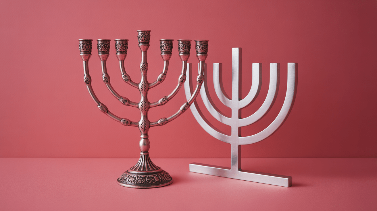 חנוכיה מודרנית מול חנוכיה מסורתית