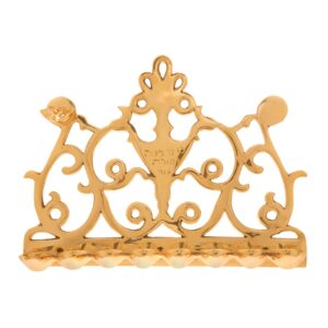 Hanukkah Lamp with Scrolled Branches