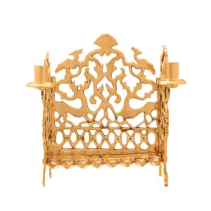 חנוכיית פליז יצוק – מגזרת בעלי-חיים