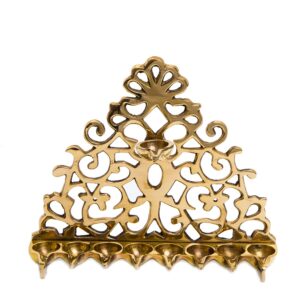 Hanukkah Lamp with Vegetal Motifs