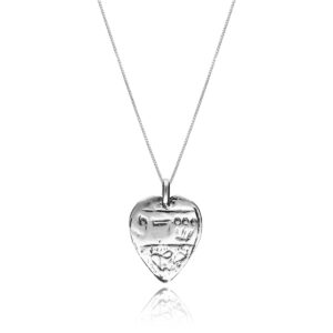 Heart Amulet Pendant – "Shaddai", Silver with Chain