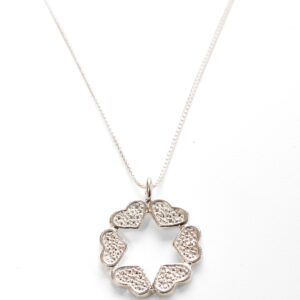 Heart Star of David Necklace – Silver