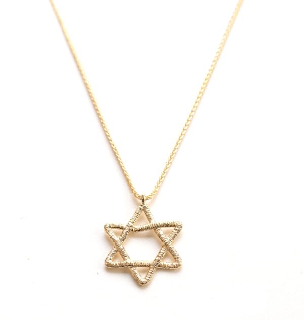 תליון מגן דוד עם שרשרת - זהב