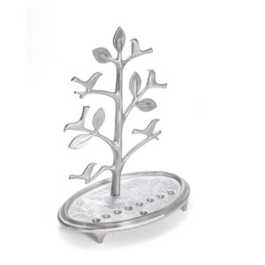 Wood and Silver Birds Hanukkiah