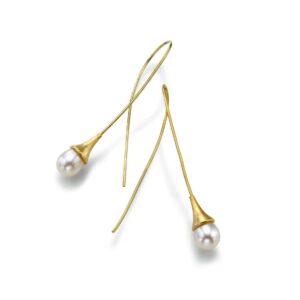 עגילי מיקימוטו פנינה וזהב