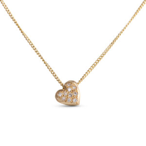 Diamond Studded Heart - 14K Gold