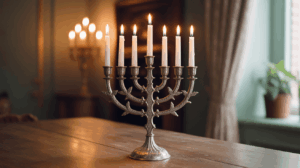 חנוכיה דולקת